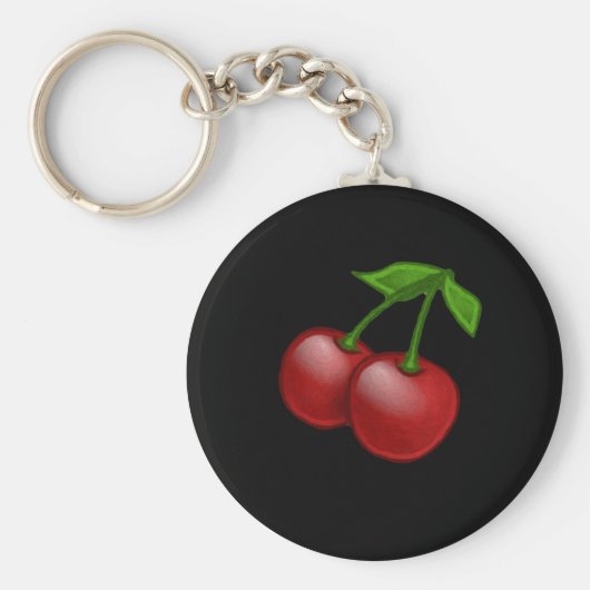 Luscious Retro Cherries Sleutelhanger (Voorkant)