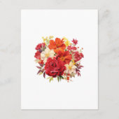 Luscious Rode Bloemen Bruiloft Gast Details Informatiekaartje (Achterkant)