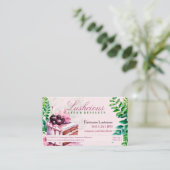 Luscious Roze Blueberry Cake Visitekaartjes (Staand voorkant)