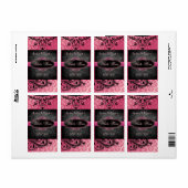 Luscious  Roze Scroll Bruiloft Wijn Label (Full Sheet)