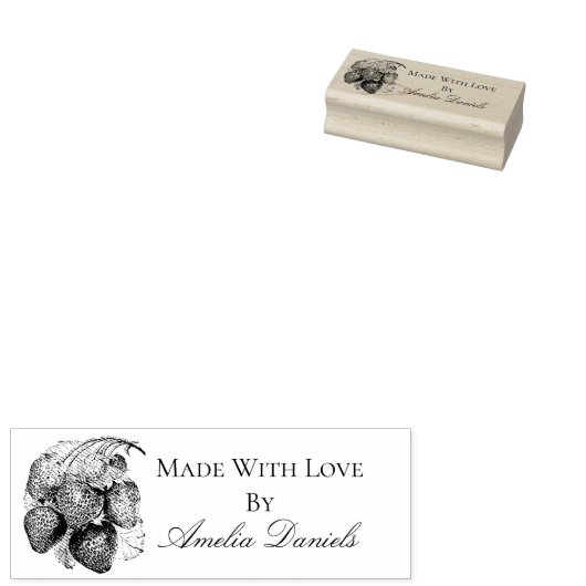 Luscious Zomer Aardbei Handgemaakte Rubber Stamp Rubberstempel (Gestempeld)