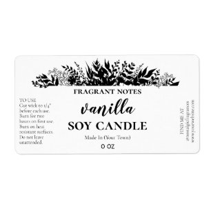 Lush Black and White Arrangement kandle Labels