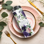 Lush Blossom | Monogram Paars en roze patroon Thermosbeker