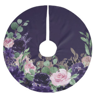 Lush Blossom Paars en roze flessenpatroon Kerstboom Rok