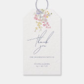 Lush Blue Boho Wildflowers Elegant Wedding Cadeaulabel (Achterkant)