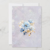 Lush Blue White Waterverf Floral 90th Birthday Kaart (Achterkant)