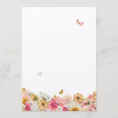 Lush Blush Elegant Floral Buttefly Quinceanera Inv Kaart (Achterkant)