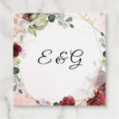 Lush bordeaux bloemengoud lijst boho bruiloft bedankjes labels (Voorkant)