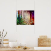 Lush Bossen Forest Landscape Painting Poster (Keuken)