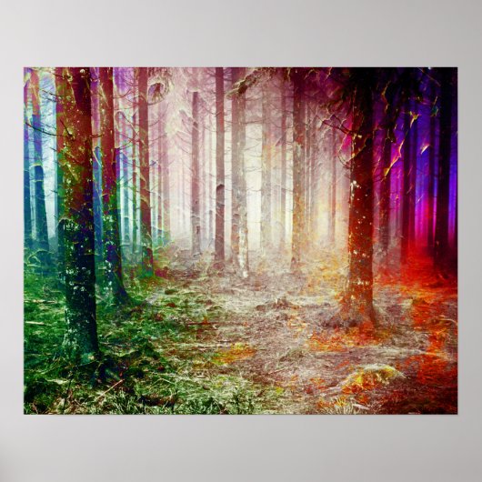 Lush Bossen Forest Landscape Painting Poster (Voorkant)