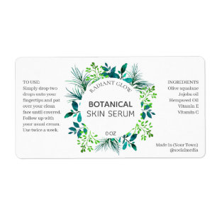 Lush Botanische Waterverf laat serumlabels vallen Etiket