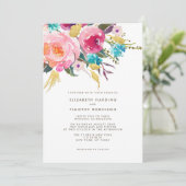 Lush Bouquet bruiloft uitnodiging (Staand voorkant)