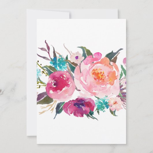 Lush Bouquet bruiloft uitnodiging (Achterkant)