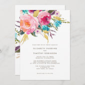 Lush Bouquet bruiloft uitnodiging (Voorkant / Achterkant)