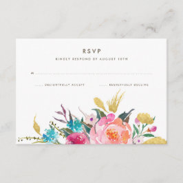 Lush Bouquet Wedding RSVP Kaartje