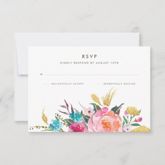 Lush Bouquet Wedding RSVP Kaartje (Voorkant)
