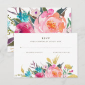 Lush Bouquet Wedding RSVP Kaartje (Voorkant / Achterkant)