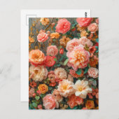 Lush Bouquet with Salmon Roses Briefkaart (Voorkant / Achterkant)