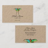 Lush Butterfly Logo Kraft Sieradenontwerper Contactkaartje (Voorkant / Achterkant)