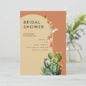 Lush Cactus Terracotta Geometric Vrijgezellenfeest Kaart (Staand voorkant)