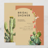 Lush Cactus Terracotta Geometric Vrijgezellenfeest Kaart (Voorkant / Achterkant)
