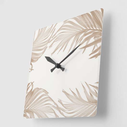 Lush Caribbean Palm Collage 3 Vierkante Klok (Hoek)