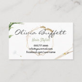 Lush Dandelion Greenery Roos Gold natuur Visitekaartje (Achterkant)