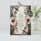 Lush Donkergroen en Blush Roze Bloemenbruiloft Bedankkaart (Staand voorkant)