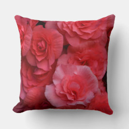 Lush Double Pink Begonia Kussen