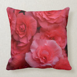 Lush Double Pink Begonia Kussen
