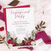 Lush Elegant Magenta Floral Engagement Party