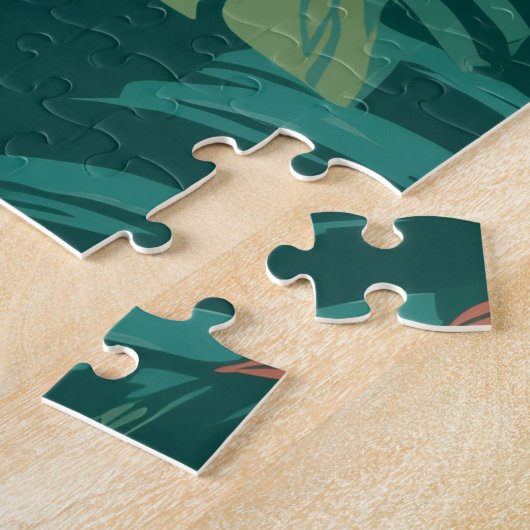 Lush Emerald Jungle Print Legpuzzel (Zijkant)