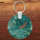 Lush Emerald Jungle Print Sleutelhanger (Voorkant)