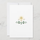 Lush Eucalyptus Foliage Gold Holy Communion Kaart (Achterkant)
