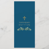 Lush Eucalyptus Greenery Wreath Gold Boy Baptisme Menu (Achterkant)