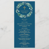 Lush Eucalyptus Greenery Wreath Gold Boy Baptisme Menu (Voorkant)