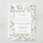 Lush Eucalyptus Light Greenery Sage Wedding Invita Kaart (Voorkant)