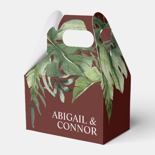 Lush Exotic Tropical Palm Leaves Bedankdoosjes (Achterkant)