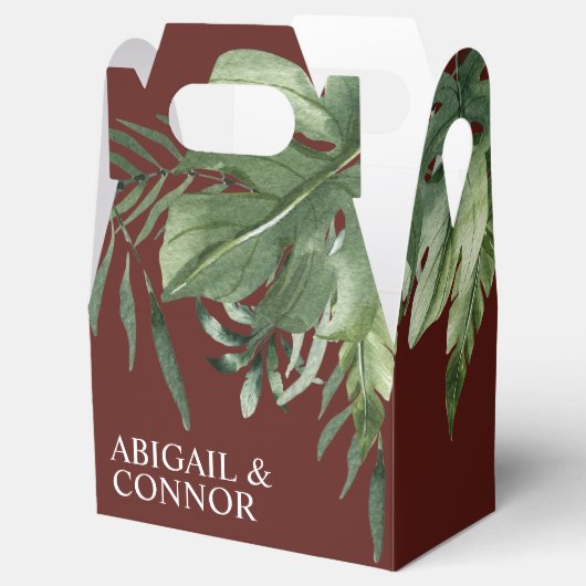 Lush Exotic Tropical Palm Leaves Bedankdoosjes (Geopend)