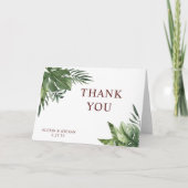 Lush Exotic Tropical Palm Leaves Bedankkaart (Voorkant)