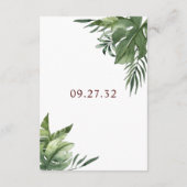 Lush Exotic Tropical Palm Leaves Informatiekaartje (Achterkant)