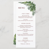 Lush Exotic Tropical Palm Leaves Menu (Voorkant / Achterkant)