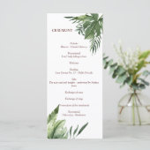 Lush Exotic Tropical Palm Leaves Programmakaart (Staand voorkant)