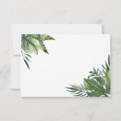 Lush Exotic Tropical Palm Leaves RSVP Kaartje (Achterkant)