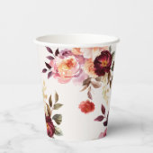 Lush Fall Floral Wedding Paper Cups Papieren Bekers (Achterkant)