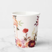 Lush Fall Floral Wedding Paper Cups Papieren Bekers (Links)