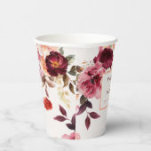 Lush Fall Floral Wedding Paper Cups Papieren Bekers (Rechts)