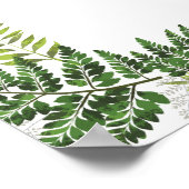 Lush Fern Tropical Botanical Weddenschap Welkomstt Poster (Hoek)