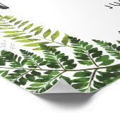 Lush Fern Tropical Botanical Weddenschap Welkomstt Poster (Hoek)