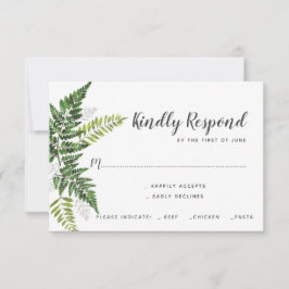 Lush Fern Wedding Suite Reageer met Diner Opties RSVP Kaartje